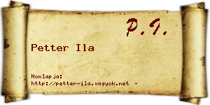 Petter Ila névjegykártya
